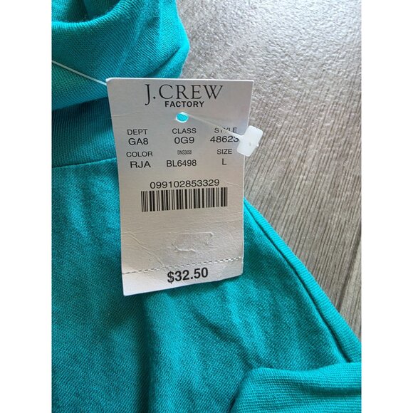 J.Crew Factory Womens Turquoise Turtleneck Long Sleeve Top Size L NWT - Picture 4 of 7